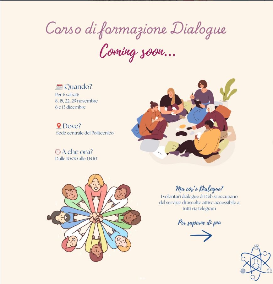Flyer for the Dialogue Training Course - Coming soon, with event dates and location